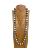NKY250622-09                 34’' silver Navajo pearl beads Necklace