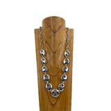 NKY251123-01               30‘’ Silver metal chain Necklace