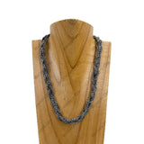 NKY251127-01                        18'' black sequin beads chain Necklace