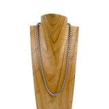 NKY251127-09                     24'' silver stainless steel chain Necklace