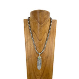 NKY251206-15              21'' Silver round metal beads with silver metal feather pendent Necklace