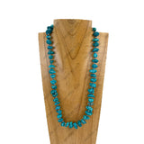 NKY251221-20                          21'' Blue turquoise nuggets stone Necklace