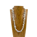 NKY251221-20                          21'' Blue turquoise nuggets stone Necklace