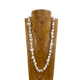 NKY251221-24                         34'' Blue turquoise nuggets stone Necklace