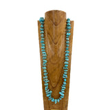 NKY251221-28                        60'' Blue turquoise nuggets stone Necklace