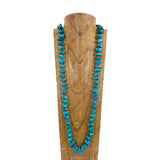NKY251221-28                        60'' Blue turquoise nuggets stone Necklace