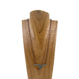 NKY251230-02CP-BLUE                         24'' Copper metal chain with blue longhorn pendent Necklace