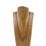 NKY251230-02CP-BLUE                         24'' Copper metal chain with blue longhorn pendent Necklace