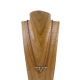 NKY251230-02CP-BLUE                         24'' Copper metal chain with blue longhorn pendent Necklace