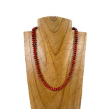 NKY251231-52                 17'' red roundel coral beads Necklace