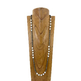 NKY251231-69                   40'' Copper Navajo pearl with white turquoise stone beads Necklace