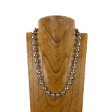 NKY260118-12                   24'' silver metal ball chain Necklace