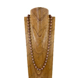 NKY260118-14                     34'' silver metal ball chain Necklace