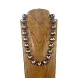 NKY260216-02                       26'' 25mm Copper Navajo pearl beads Necklace