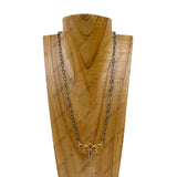NKY260320-02-GOLD         21'' Golden metal chain with Celtic lotus pendant Necklace
