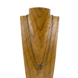 NKY260320-02-SILVER         21'' Silver metal chain with Celtic lotus pendant Necklace