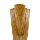 NKY260320-03-COPPER                21'' Copper metal chain with horse bite pendant Necklace