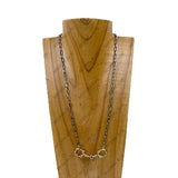 NKY260320-03-GOLD            21'' Golden metal chain with horse bite pendant Necklace