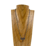 NKY260420-01-GOLD         20''Gold-tone metal chain with western design pendent Necklace