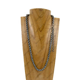 NKY260518-01               22'' 8mm silver metal chain Necklace