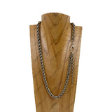 NKY260518-01               22'' 8mm silver metal chain Necklace