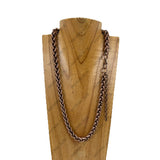 NKY260518-04           22'' 10mm silver metal chain Necklace