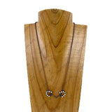 NKY260530-03CP-BLUE           Copper metal chain with blue turquoise stone beads horse bite pendent Necklace