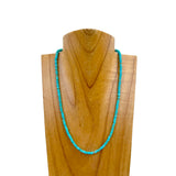 NKZ030524-24                       16 inches 4mm roundel blue turquoise stone beads Necklace