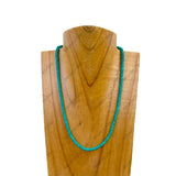 NKZ030524-26                  16 inches 4mm roundel green turquoise stone beads Necklace