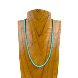 NKZ030524-29                            16 inches 4mm blue heishi disc turquoise stone beads Necklace