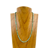 NKZ030524-33                       16 inches 4mm green heishi disc turquoise stone beads Necklace