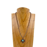 NKZ030524-40                  17 Inches copper Navajo pearl beads with copper metal eagle Necklace