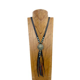 NKZ190525-21                      Black leather with copper western Eagle metal Pendent Necklace