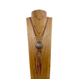 NKZ190525-26                             Brown leather with copper western Eagle metal Pendent Necklace