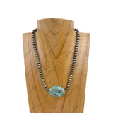 NKZ230930-14                16 inches 6mm silver Navajo pearl beads with jasper stone Necklace