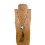 NKZ231030-09                       26 Inches silver metal chain with blue turquoise stone Necklace