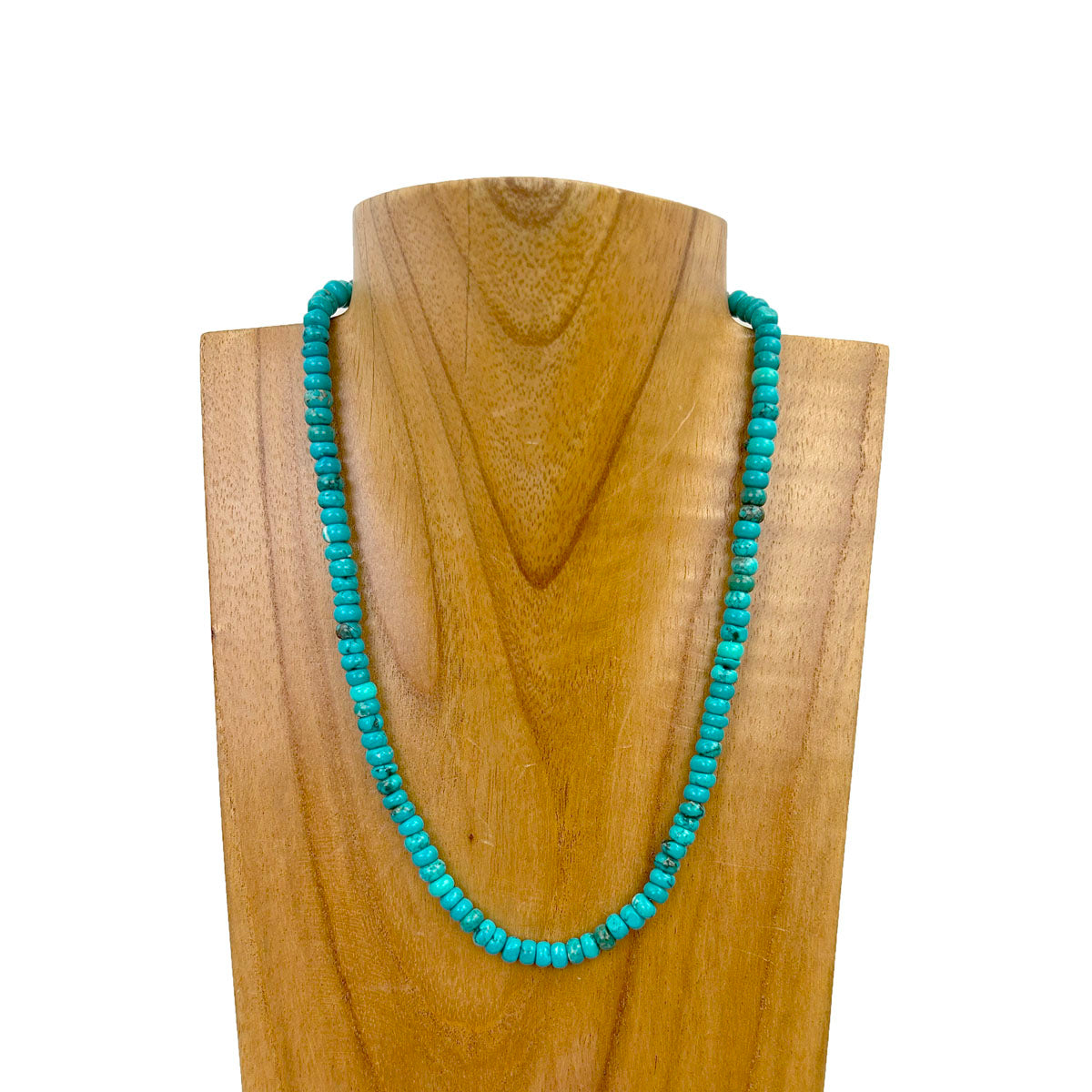 KZ231115-84                               16 inches roundel dark blue turquoise stone beads Necklace