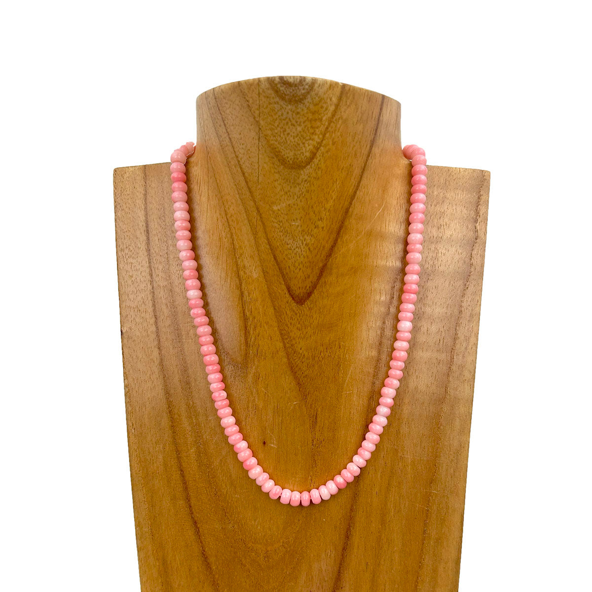KZ231115-86                             16 inches roundel light pink coral beads Necklace