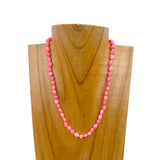 KZ231115-87                            16 inches light pink coral beads Necklace