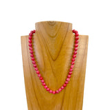 NKZ231115-99                   16 inches red coral beads Necklace