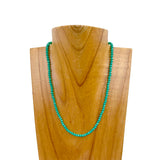 NKZ231116-05                 16 inches green face cut crystal beads necklace