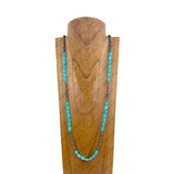 NKZ231124-02                        40 inches silver Navajo pearl with blue turquoise stone beads Necklace