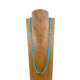 NKZ231124-03                     40 inches blue turquoise stone with brown beads Necklace