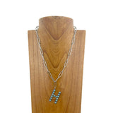 NKZ231125H-01              20 inches silver metal chain with blue turquoise stone letter H Necklace