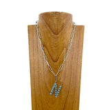NKZ231125N-01             20 inches silver metal chain with blue turquoise stone letter N Necklace