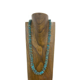 NKZ240125-05-BLUE                  28 inches flat blue turquoise stone chips with brown sequin beads Necklace