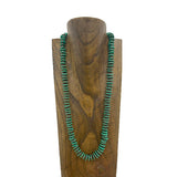 NKZ240125-05-GREEN          28 inches flat green turquoise stone chips with brown sequin beads Necklace