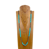 NKZ240312-10                 40 inches silver Navajo pearl with blue rectangle turquoise stone beads necklace