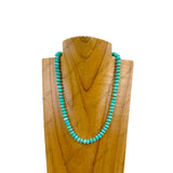 NKZ240312-16                   15 inches blue turquoise abacus beads Necklace