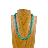 NKZ240312-16                   15 inches blue turquoise abacus beads Necklace